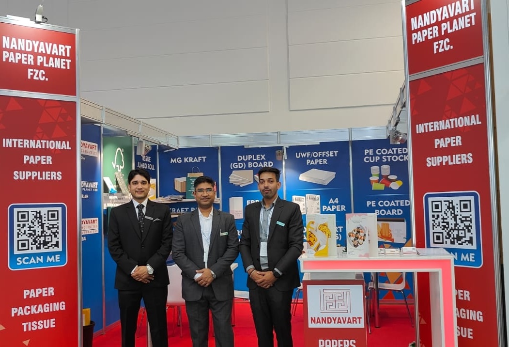 Photo of Nandyavart Group's exhibition booth at Drupa 2024